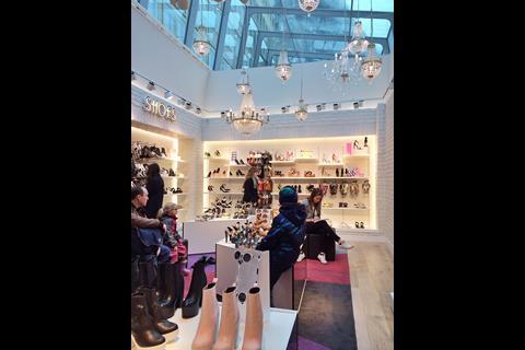 Shoe department at River Island's new store in Stockholm